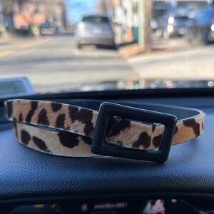 Vintage Ralph Lauren Black Label Leopard Pony Hair Belt- size 2 (small)